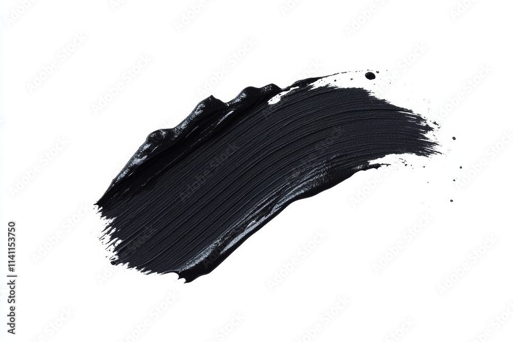 Bold black brushstroke on white background Bold black brushstroke on white background
