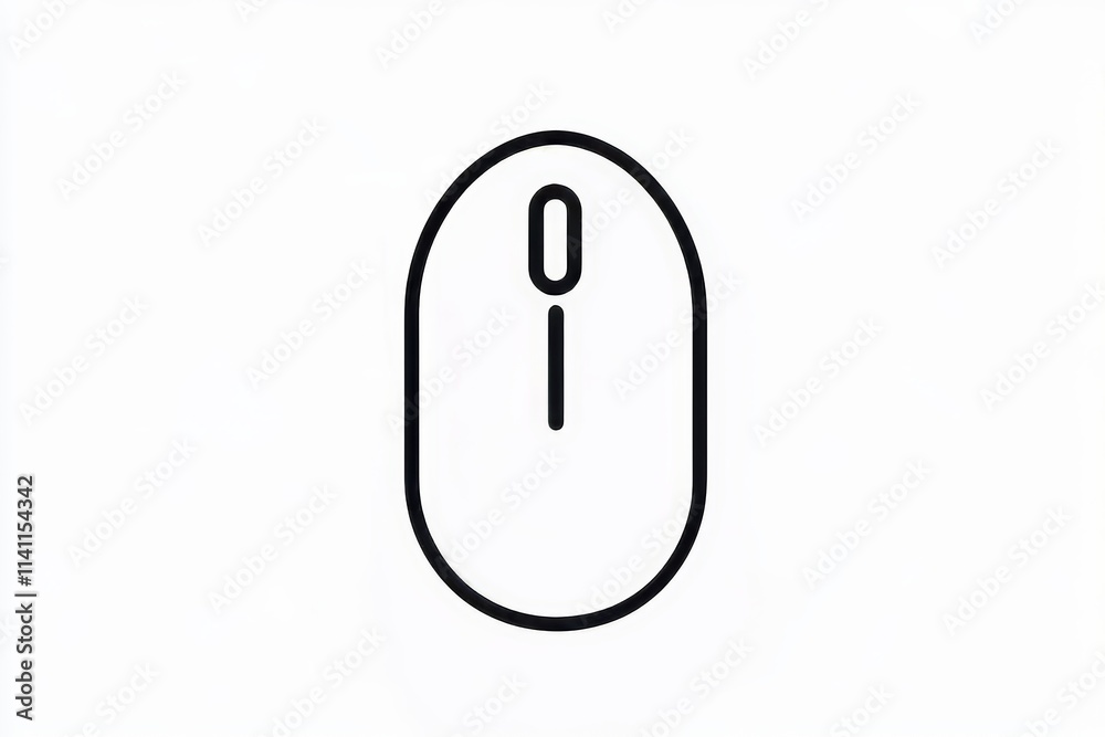 Minimalist black and white computer mouse icon on white background Minimalist black and white computer mouse icon on white background