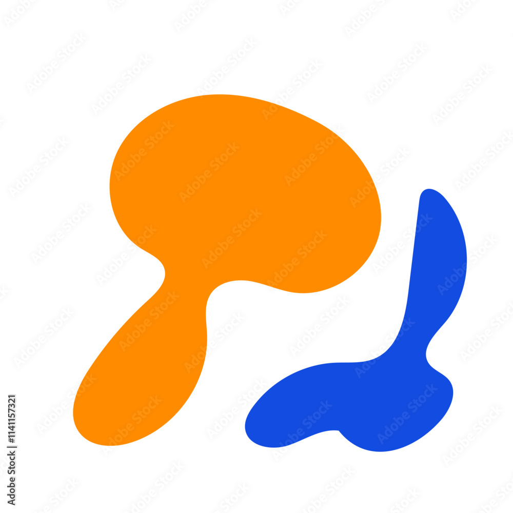 Abstract Blue Orange Shapes Design