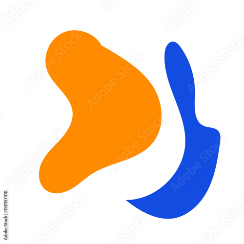 Abstract Blue Orange Shapes Design