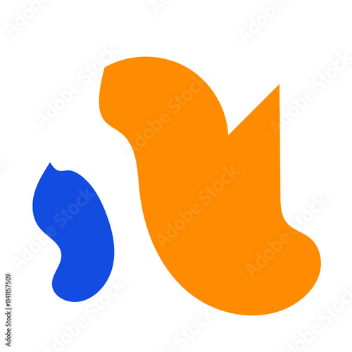 Abstract Blue Orange Shapes Design