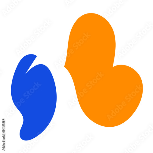 Abstract Blue Orange Shapes Design