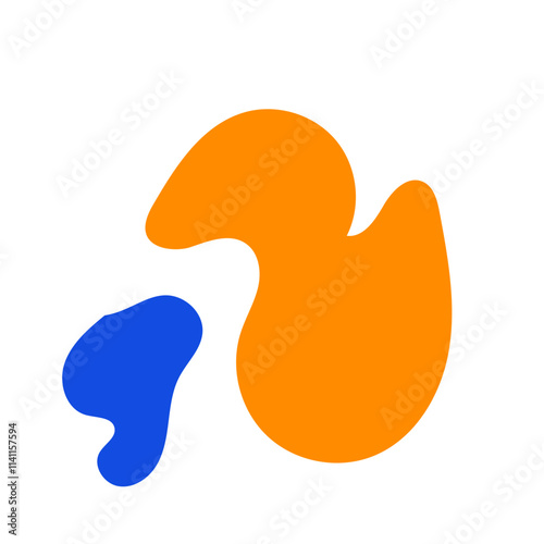 Abstract Blue Orange Shapes Design