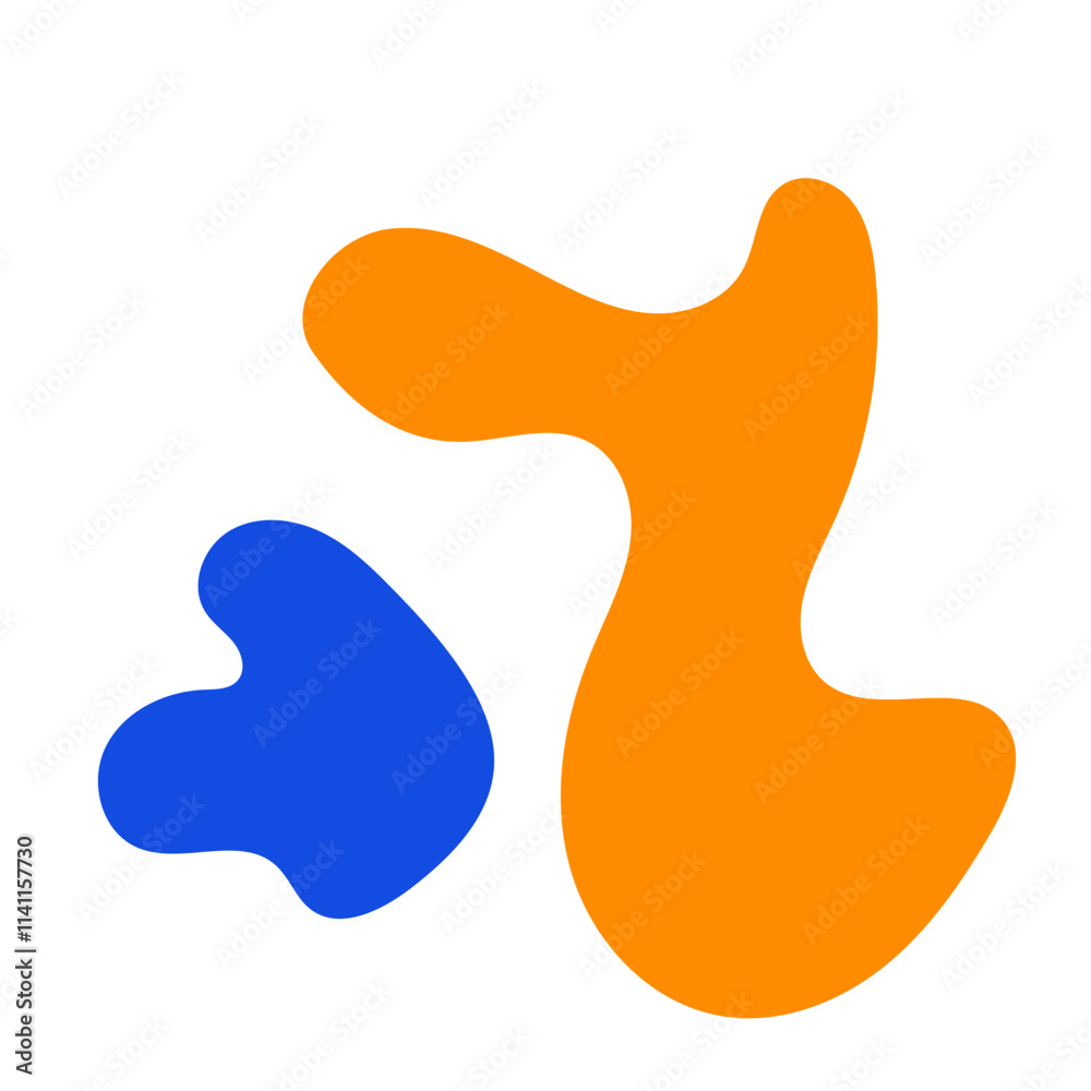 Abstract Blue Orange Shapes Design Abstract Blue Orange Shapes Design