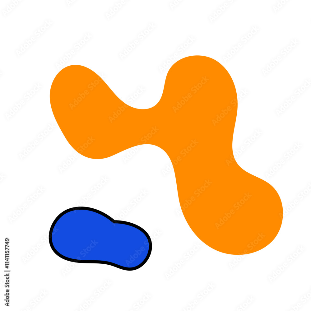 Abstract Blue Orange Shapes Design Abstract Blue Orange Shapes Design