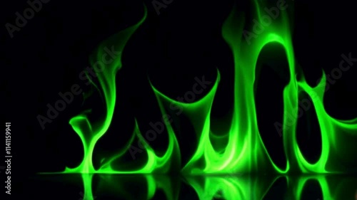 green fire flames