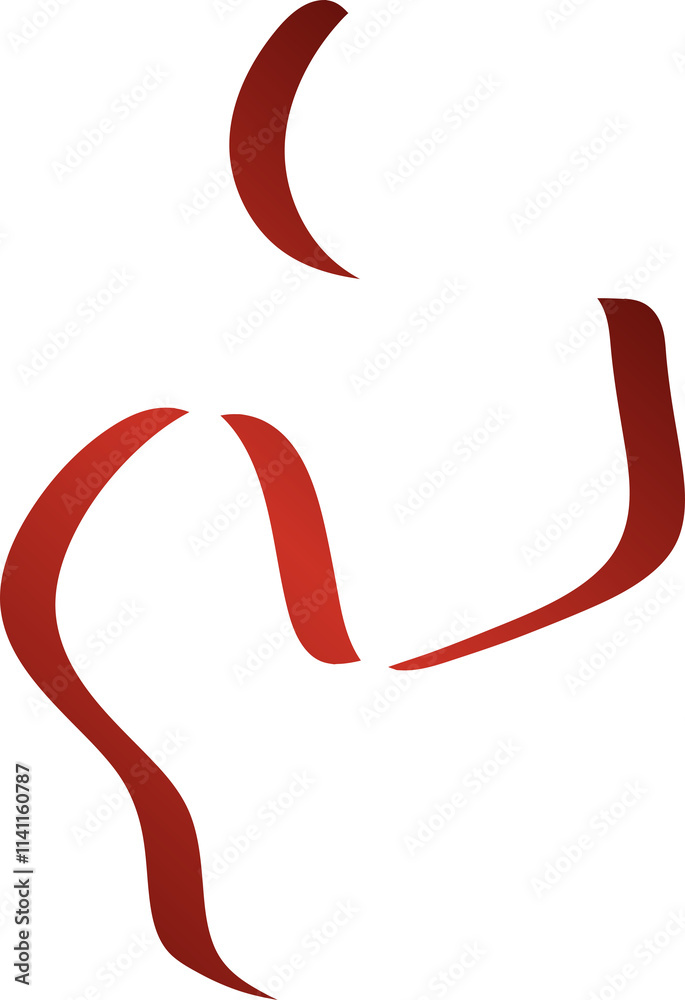 Red ribbon. Decoration for holiday, new year Red ribbon. Decoration for holiday, new year