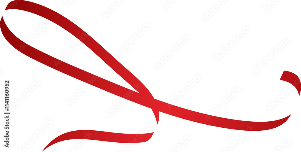 Red ribbon. Decoration for holiday, new year Red ribbon. Decoration for holiday, new year