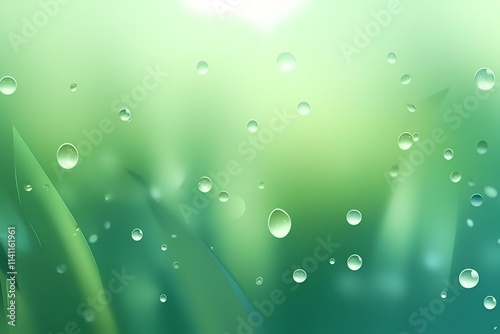 Wallpaper Mural water drops on green leaf Torontodigital.ca