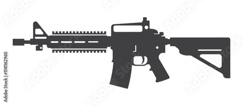 Sniper Gun Silhouette vector, icon isolated on white background