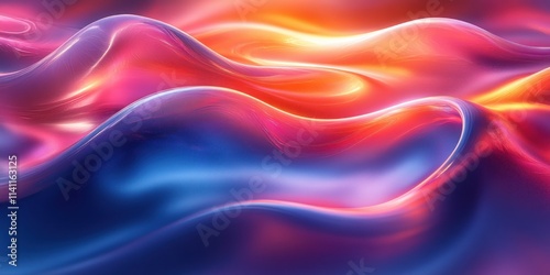 Wallpaper Mural Iridescent Fluid Abstract Wave Design Modern 3D Render Torontodigital.ca