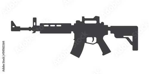 Sniper Gun Silhouette vector, icon isolated on white background