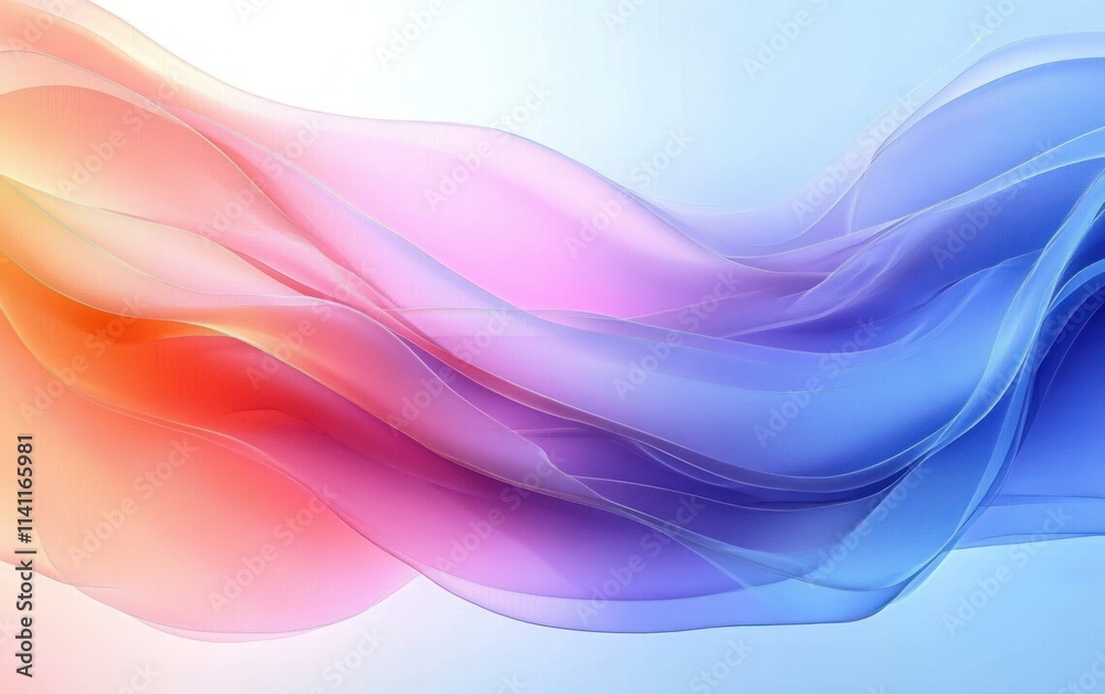 Transparent flowing gradient background with multilayer wavy shapes and soft light Transparent flowing gradient background with multilayer wavy shapes and soft light