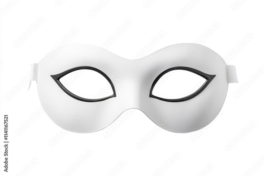 Elegant white masquerade mask with black accents Elegant white masquerade mask with black accents