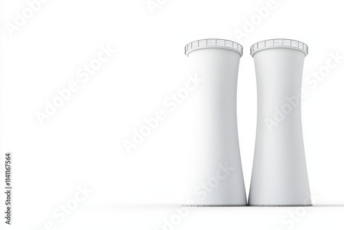 Twin cooling towers against clear sky