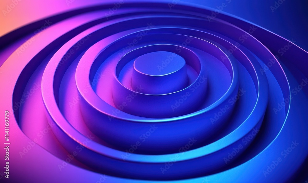 Futuristic Abstract Concentric Circles Gradient Design 3D Render Futuristic Abstract Concentric Circles Gradient Design 3D Render