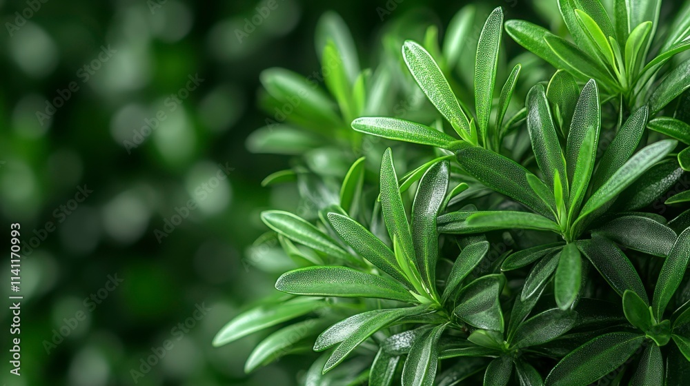 Obraz premium Environmental green bokeh background with blurred tree leaves, offering a vibrant yet soothing design perfect for nature and eco-conscious stock imagery.