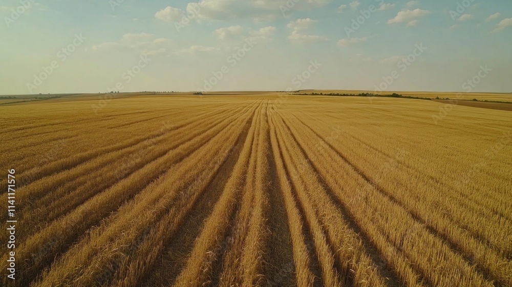 Golden Wheat Field Under a Summer Sky Golden Wheat Field Under a Summer Sky
