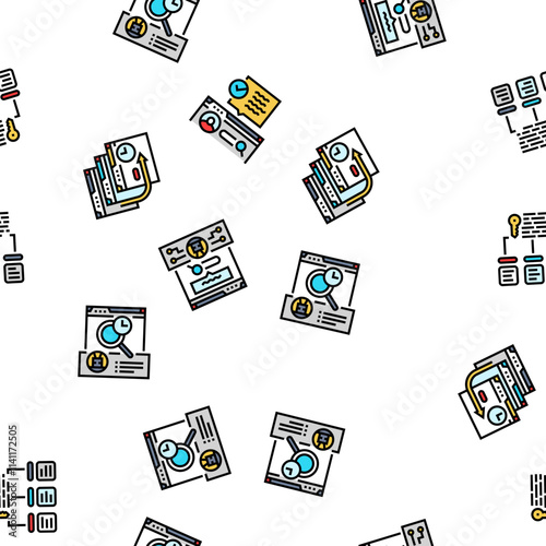 seo improve top website vector seamless pattern thin line illustration