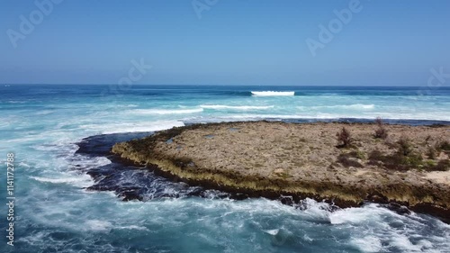 waves crashing on the beach