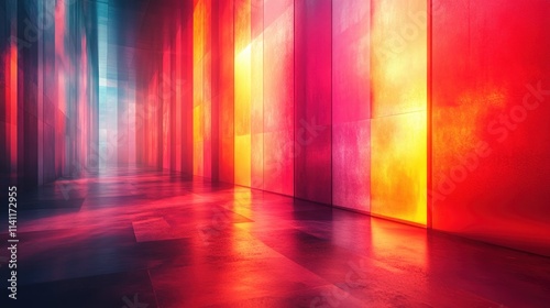 Abstract Light Refraction Geometric Design Dark Colors Iridescent Background 3D Render Minimalist Modern Illustration