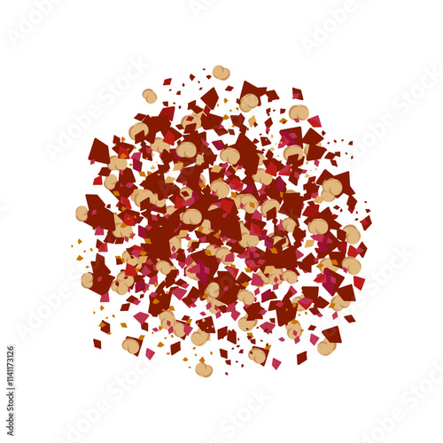 Vector Illustration Logo Clipart Dried Red Chili Flakes 