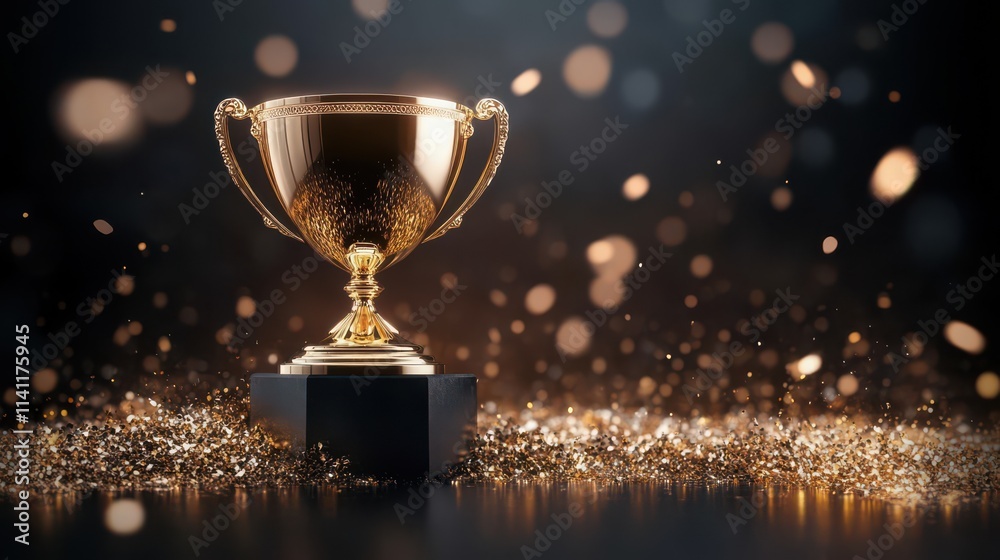 Golden Trophy Award Success Achievement Celebration Golden Trophy Award Success Achievement Celebration