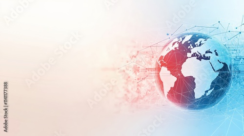 Global connectivity through technology digital landscape infographic visual modern environment tech perspective