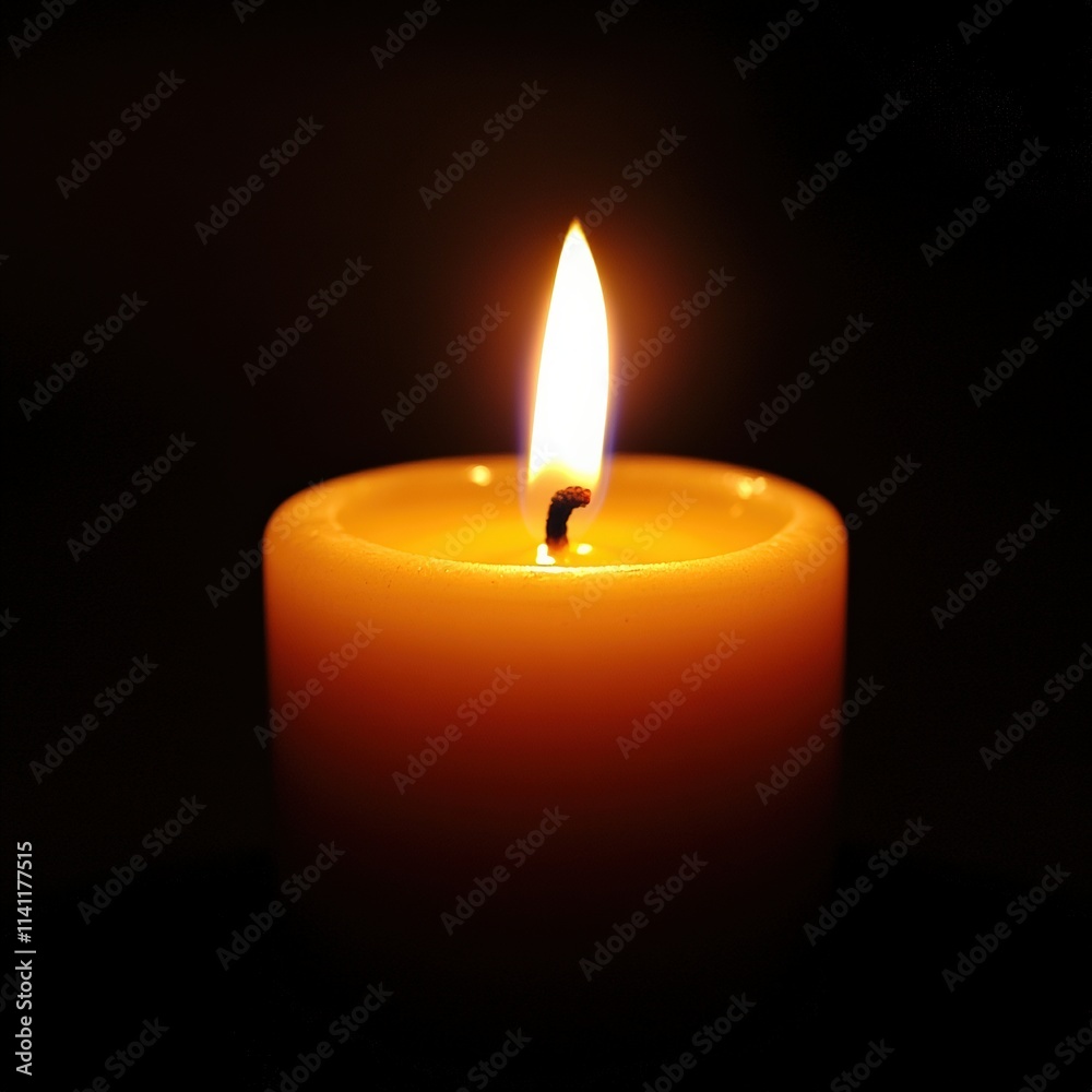 Illuminating serenity candle flame in dark environment still life photography peaceful ambiance close-up shot Illuminating serenity candle flame in dark environment still life photography peaceful ambiance close-up shot