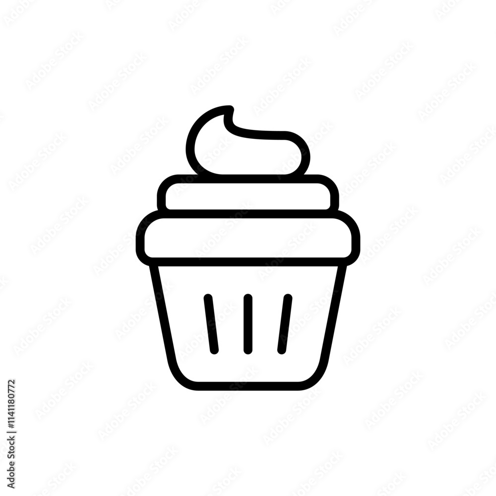 Cup cake icon vector. Cup cake sign and symbol Cup cake icon vector. Cup cake sign and symbol