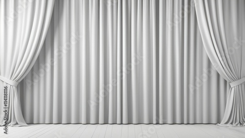 curtains background texture  White curtains with folds background 