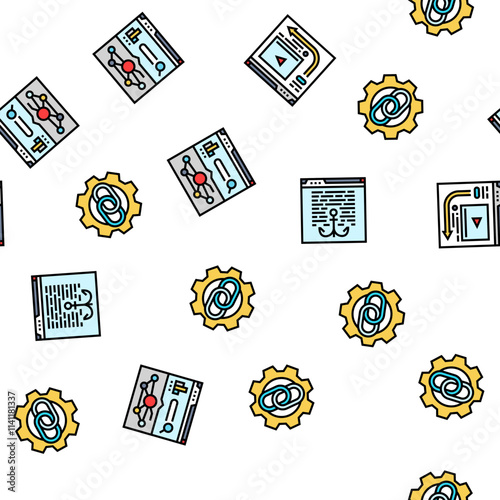 seo optimize community vector seamless pattern thin line illustration