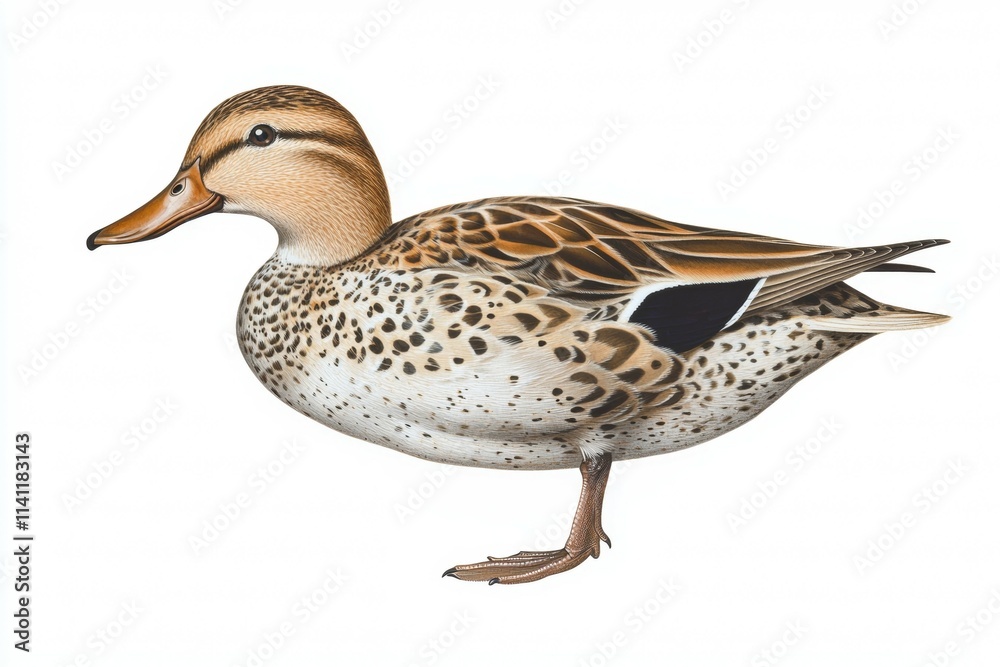A duck is standing on a white background A duck is standing on a white background
