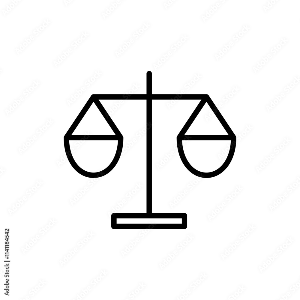 Scales icon vector. Law scale icon. Justice sign and symbol Scales icon vector. Law scale icon. Justice sign and symbol