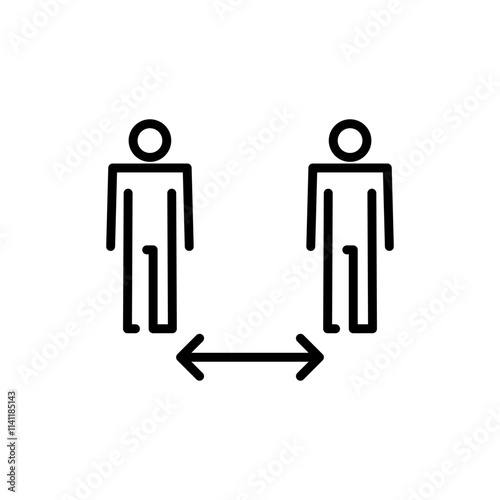 Social distance icon vector. social distancing sign and symbol. self quarantine sign