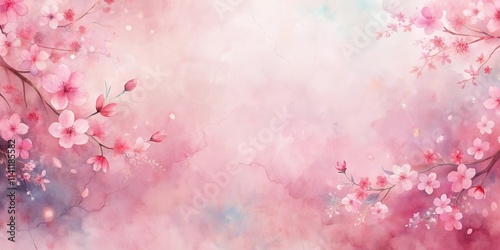 Wallpaper Mural Soft watercolor background with spring abstract art in pink cherry blossom colors, spring, watercolor,background, abstract Torontodigital.ca