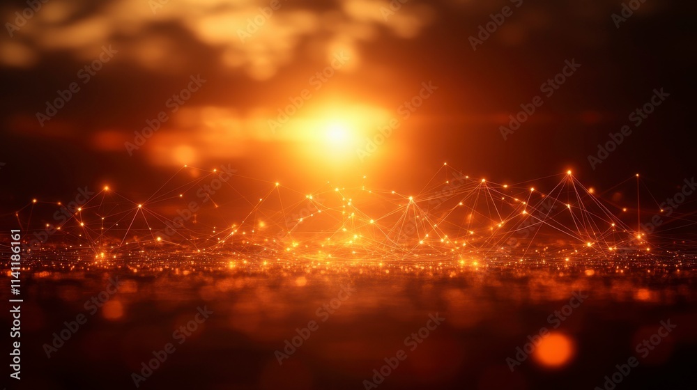 Naklejka premium Digital abstract background with chart elements and data visualization, symbolizing the analysis of business and financial data trends in a modern and tech-driven environment.