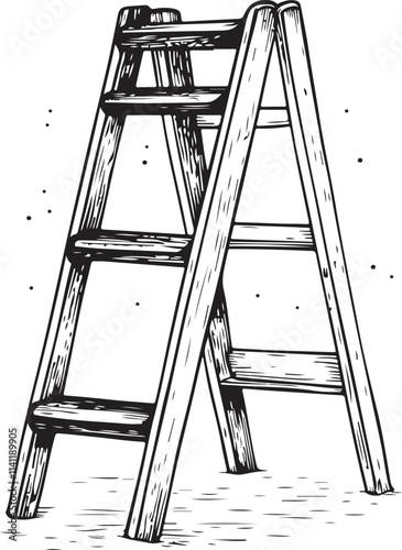 ladder on white background