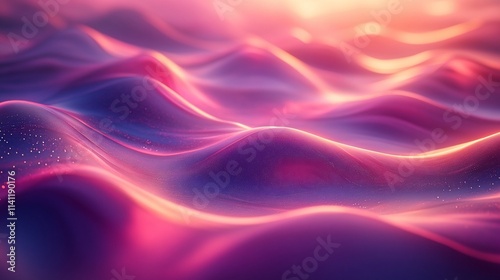Wallpaper Mural Abstract waves in vibrant colors create a dreamy landscape. Torontodigital.ca