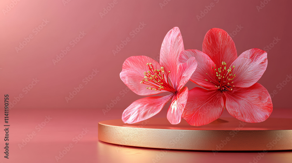 Flower background e-commerce product exhibition booth Flower background e-commerce product exhibition booth