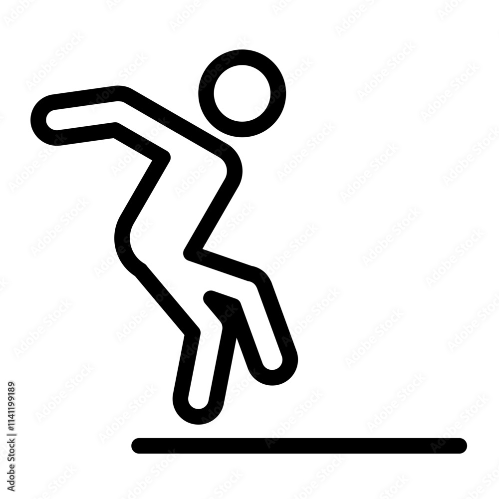long jump Line Icon long jump Line Icon
