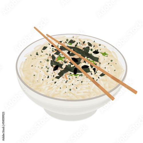 Vector Illustration Logo Clipart Ready to eat Furikake on rice 