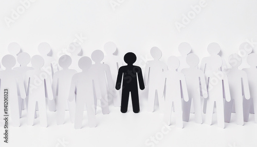 Wallpaper Mural Silhouettes of paper human figures highlighting individuality and dealing with diversity in a group environment.

 Torontodigital.ca