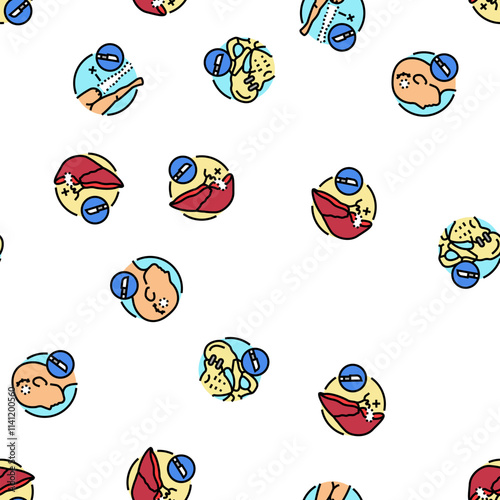 surgery operate room invasive vector seamless pattern thin line illustration