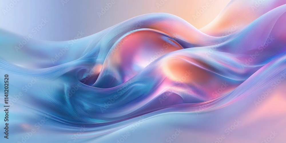 Iridescent Abstract Flowing Composition with Gradient Colors and Soft Lighting Iridescent Abstract Flowing Composition with Gradient Colors and Soft Lighting