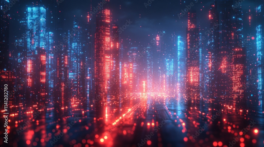 Cybersecurity Digital Padlock Glowing in a Futuristic Abstract Landscape with Neon Lights Cybersecurity Digital Padlock Glowing in a Futuristic Abstract Landscape with Neon Lights