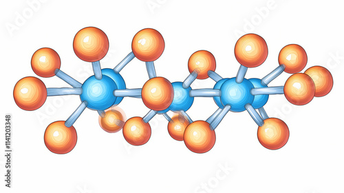 Illustration of ionic bonding and lattice structure. Ionic. Illustration