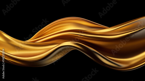 Luxurious flowing golden fabric creating elegant and dynamic visual