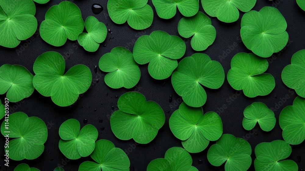 Lush Green Heart-Shaped Leaves on Dark Background Lush Green Heart-Shaped Leaves on Dark Background