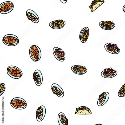 sea cuisine italian cook greece vector seamless pattern thin line illustration